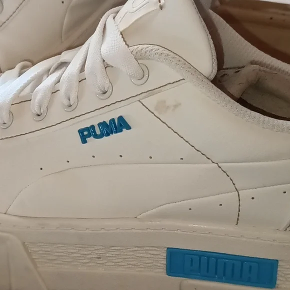 Nice! Women's 7.5 PUMA Mayze White & Blue Sneakers Shoes - Picture 4 of 7